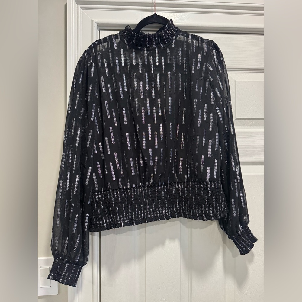 Express Black Shimmery Blouse